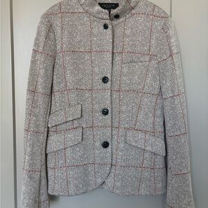 Rag & Bone Gray and Red Checkered Blazer